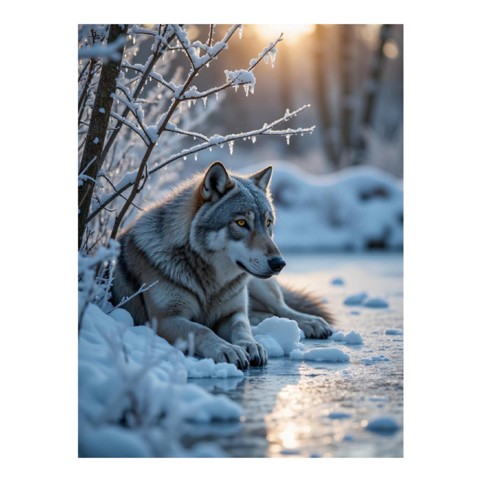 Diamond Art Kits for Adults - Winter Wolf In Frosted Wilderness 5d Diamond Painting for Adults, Diamond Art for Adults Beginners, Frameless Diamond Painting Kits for Adults for Home Wall Decor