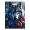 thumbnail image 1 of Diamond Art Kits for Adults, Wolf Among Vibrant Blossoms 5D Diamond Painting Kits for Adults Beginners, DIY Full Drill Diamond Painting, Gem Art and Crafts 12x16, 1 of 7