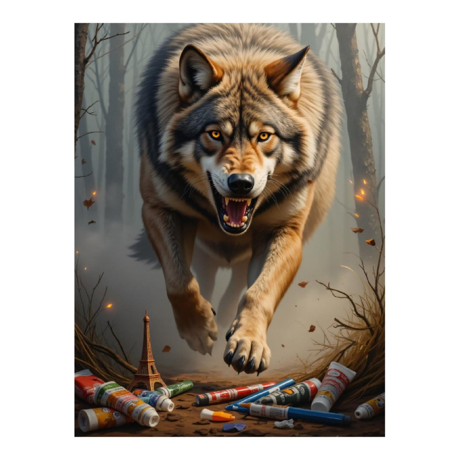 Diamond Art Kits for Adults, Wolf Forest Paint Tubes Miniature Landmark 5D Diamond Painting Kits for Adults Beginners, DIY Full Drill Diamond Painting, Gem Art and Crafts 12x16