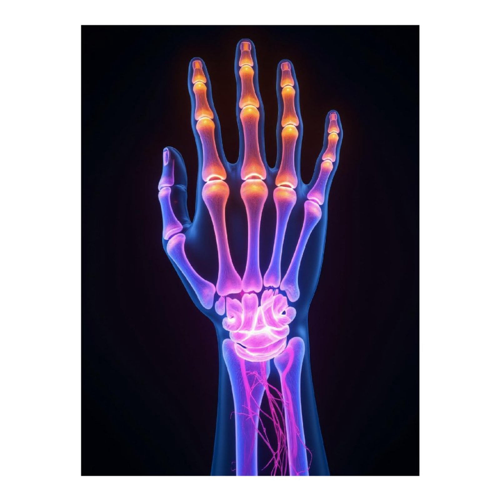 Diamond Art Kits for Adults, X Ray Hand Illuminated Anatomy 5D Diamond Painting Kits for Adults Beginners, DIY Full Drill Diamond Painting, Gem Art and Crafts 12x16