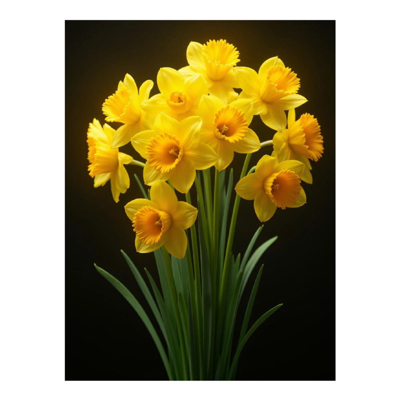 Diamond Art Kits for Adults, Yellow Daffodils Bouquet Bloom 5D Diamond Painting Kits for Adults Beginners, DIY Full Drill Diamond Painting, Gem Art and Crafts 12x16