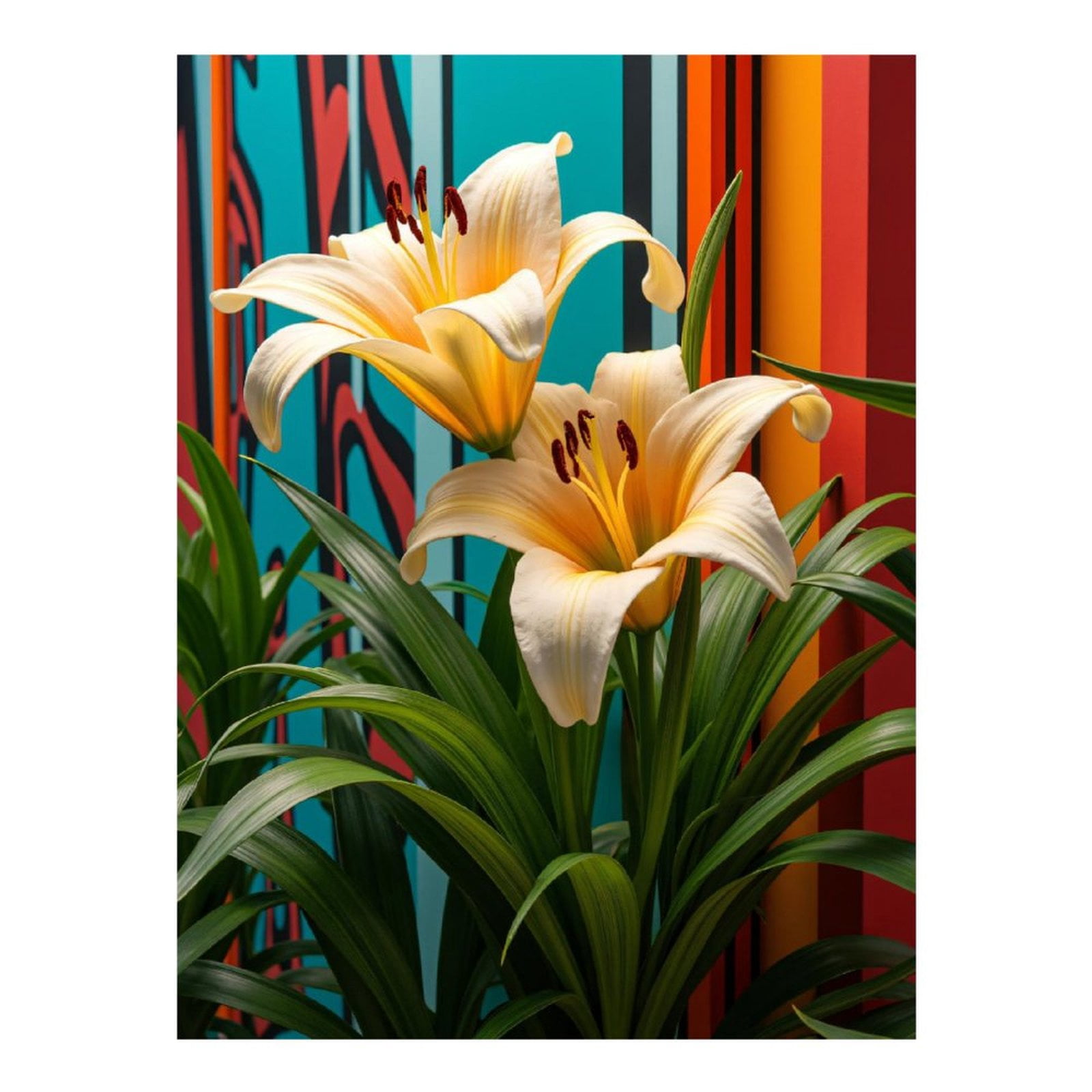 Diamond Art Kits for Adults, Yellow Lilies Colorful Background 5D Diamond Painting Kits for Adults Beginners, DIY Full Drill Diamond Painting, Gem Art and Crafts 12x16