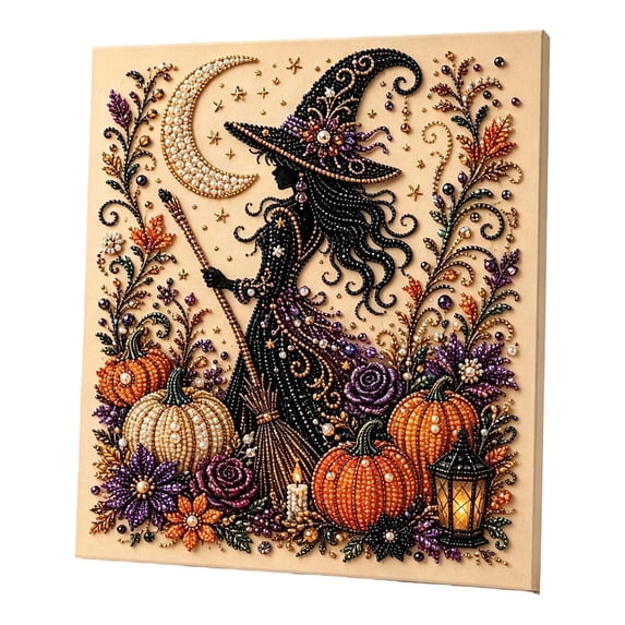 Diamond Art Kits For Adults Pearl Art Kit, Halloween 3D Painting Set For Fall Home Decor, Beginner Diamond Painting For Seasonal Party,20X20Cm