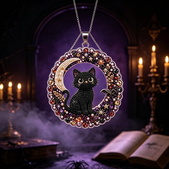 Diamond Art Kits Hanging Halloween Haunted House, DIY 5D Special Shaped Diamond Painting Craft Gem Art Rhinestone for Adults and Home Window Door Decor, Happy Halloween