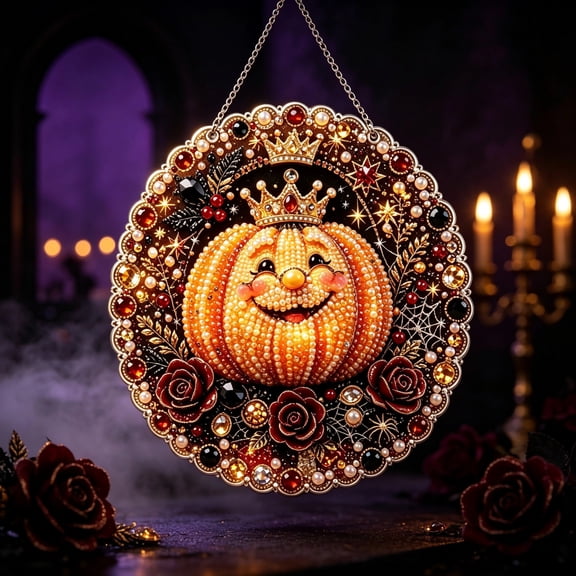 Diamond Art Kits Hanging Halloween Haunted House, DIY 5D Special Shaped Diamond Painting Craft Gem Art Rhinestone for Adults and Home Window Door Decor, Happy Halloween