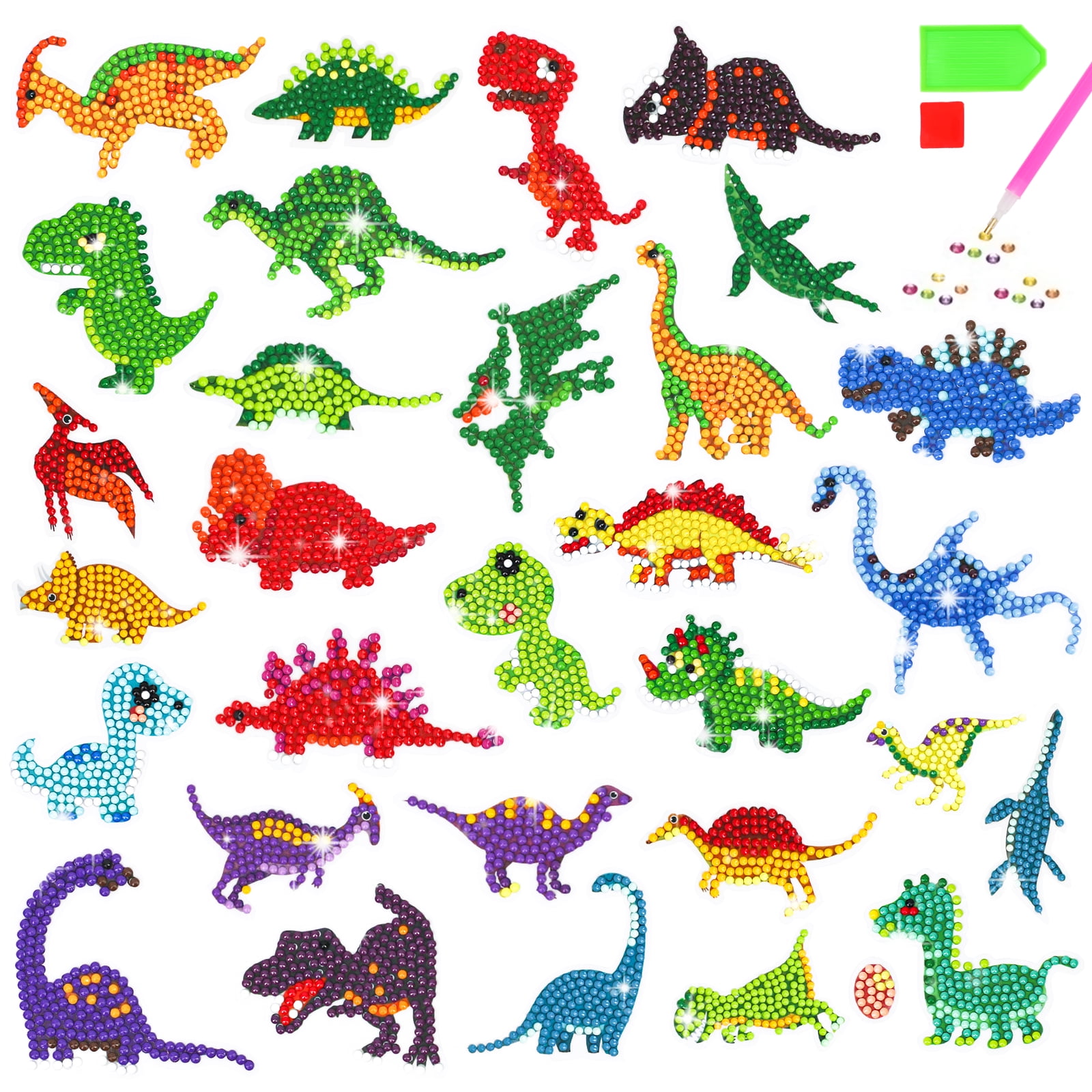 HETVBNS Diamond Painting Kit – Dinosaurs Selfie 5D Full Drill DIY Art For Adults, 16x20 Inch Wall Decor