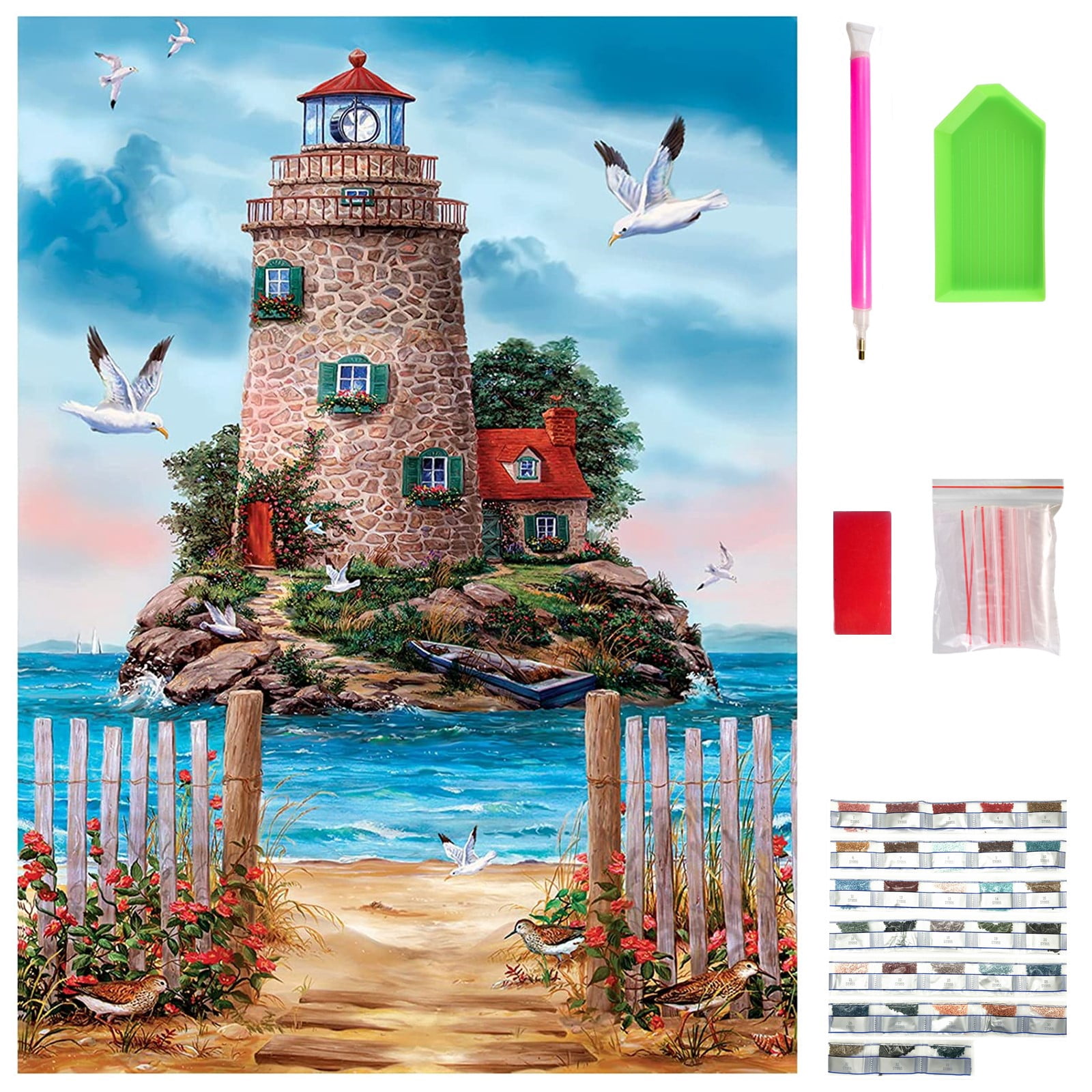5D DIY Diamond Painting Landscape Rainbow Castle Embroidery Diamond Painting Cro