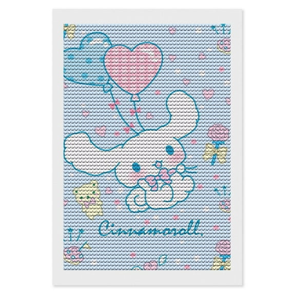 Diamond Art Kits for Adults Cinnamoroll Diamond Art Gem Art Painting Full Drill Round Art Gem Painting Kit for Home Wall Decor Gifts 8"x12"