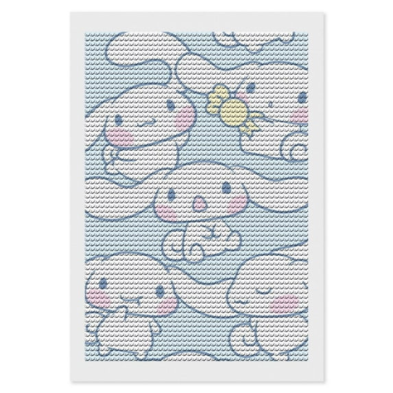Diamond Art Kits for Adults Cinnamoroll Diamond Art Gem Art Painting Full Drill Round Art Gem Painting Kit for Home Wall Decor Gifts 8"x12"