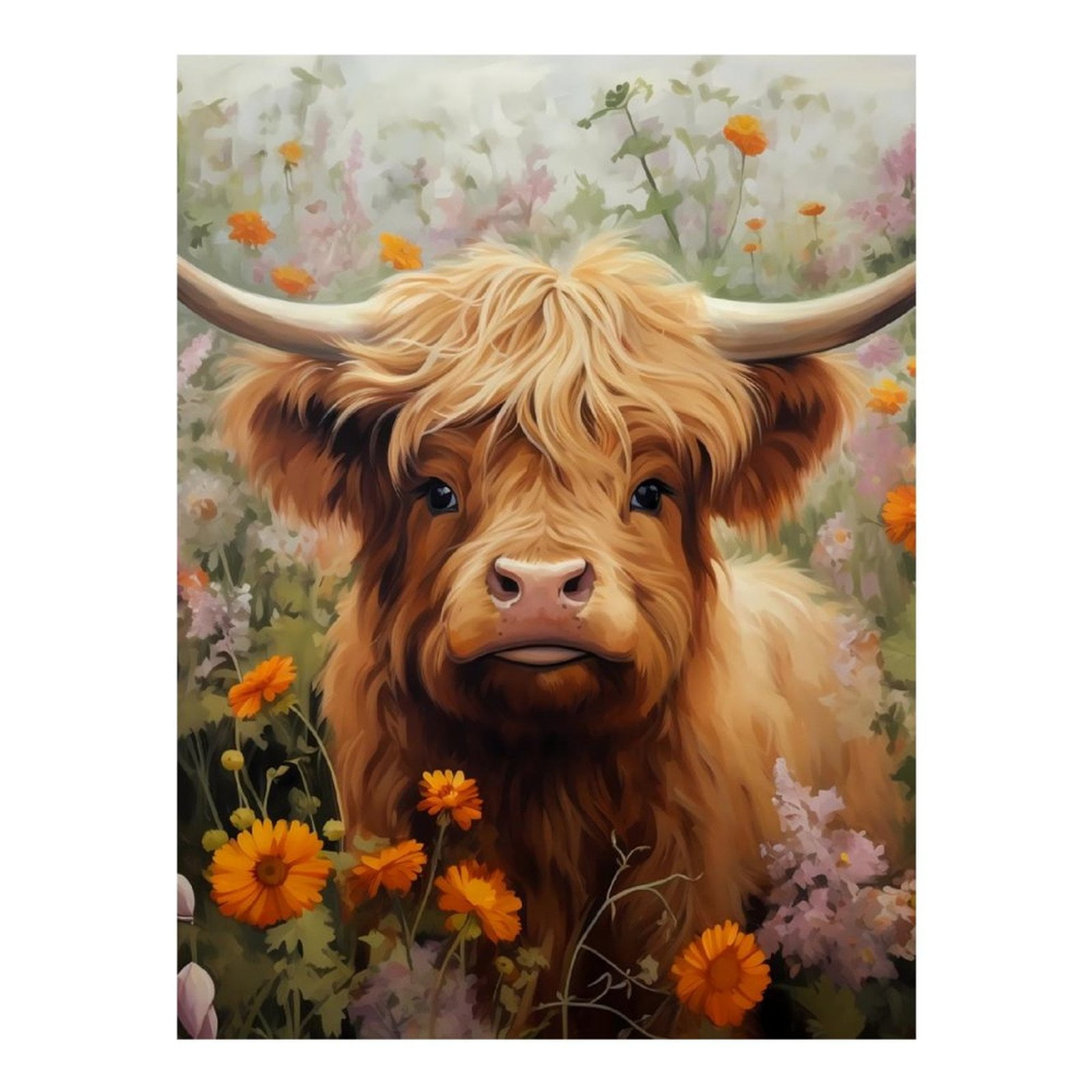 Diamond Art Kits for Adults Cute Floral Cow No Frame 5D Dimond