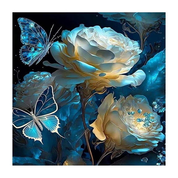 Diamond Art Kits for Adults - Floral Design 5D DIY Painting Kit - Relaxing Craft for Beginners - Unique Home Decor - 30*30cm