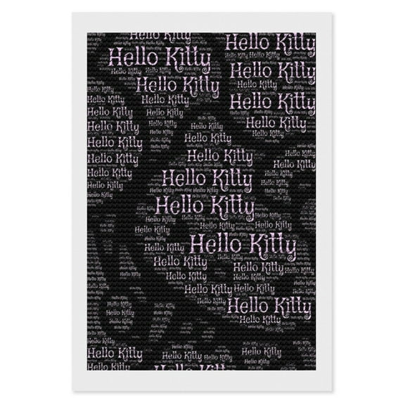 Diamond Art Kits for Adults Hello Kitty Diamond Art Gem Art Painting Full Drill Round Art Gem Painting Kit for Home Wall Decor Gifts 16"x20"