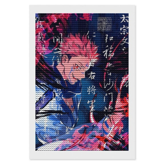 Diamond Art Kits for Adults Jujutsu Kaisen Diamond Art Gem Art Painting Full Drill Round Art Gem Painting Kit for Home Wall Decor Gifts 16"x20"