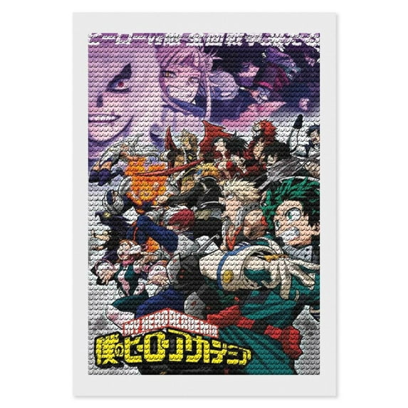 Diamond Art Kits for Adults My Hero Academia Diamond Art Gem Art Painting Full Drill Round Art Gem Painting Kit for Home Wall Decor Gifts 16"x20"