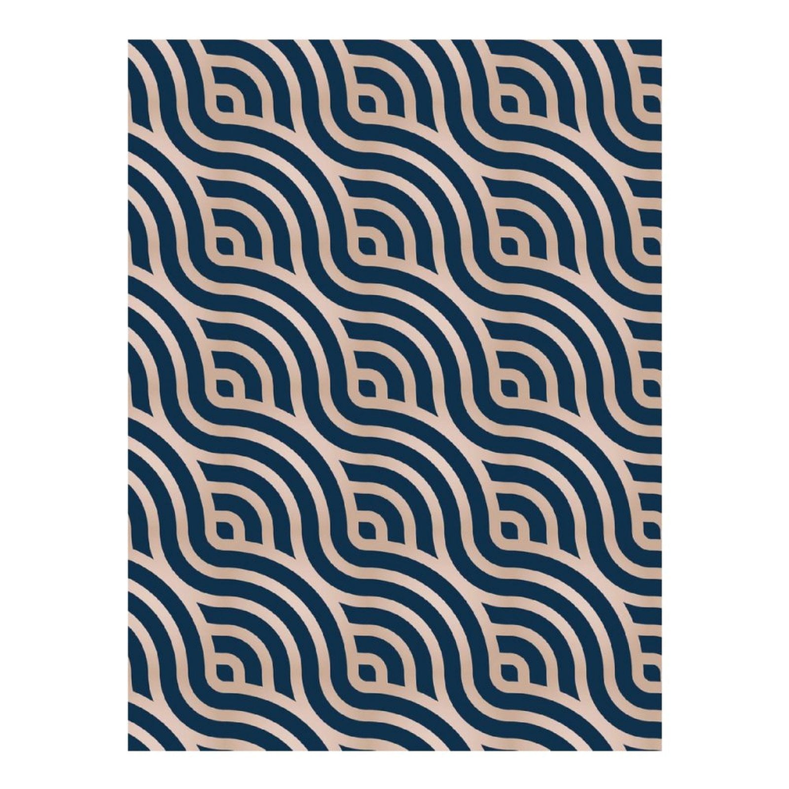 Ocean Waves Diamond Painting Kit – 5D Round Drill Art, 12x16 Inch, Navy & Turquoise Abstract Design