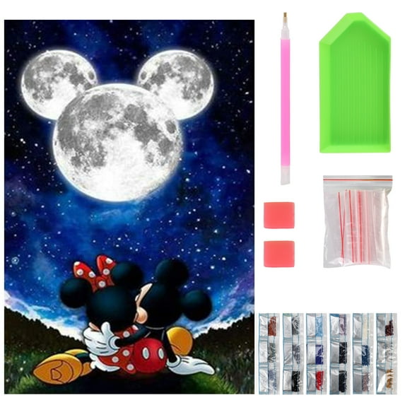 Diamond Art Kits for Adults, Night Moon Round Full Drill Gem Art for Beginners (16''x12'')