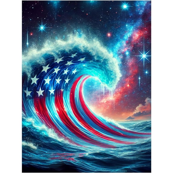 Diamond Art Kits for Adults, Waves Diamond Painting Kits, Gem Art Kit for Gifts and Home Interior Decor 12x16 Inch,Style-1