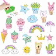 Diamond Art Kits for Kids, 5D DIY Mosaic Diamond Art Stickers Painting Gem Art Kits Crafts for Beginners Girls Boys,plant