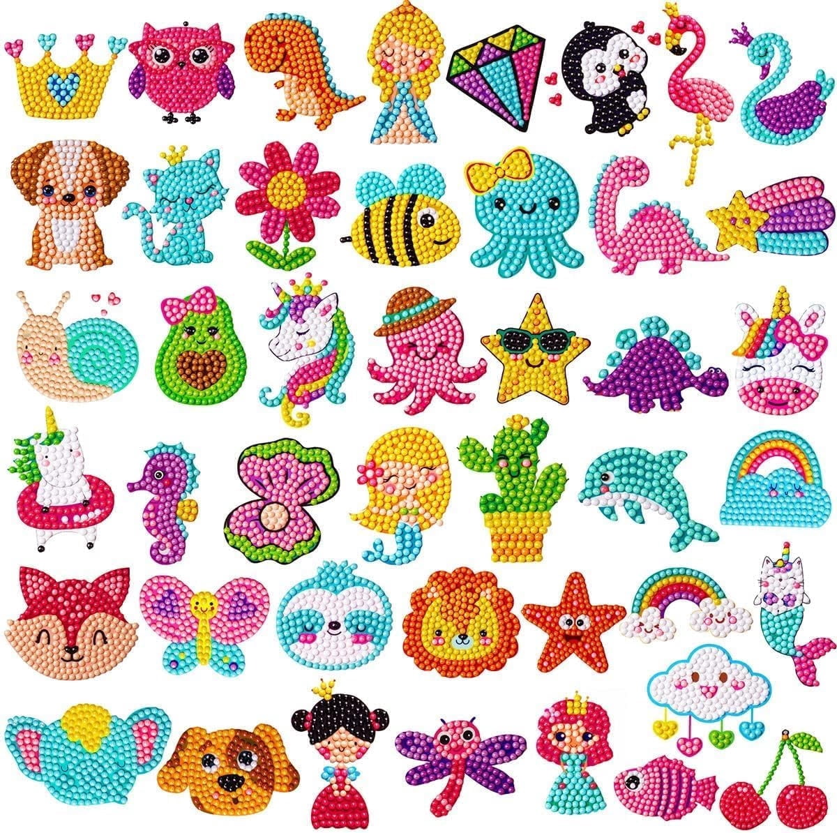 Diamond Art Kits for Kids Boys and Girls Ages 6-8-10-12 Easy to DIY Creative Diamond Art Sticker Craft by Numbers Kits for Kids and Adult Beginners