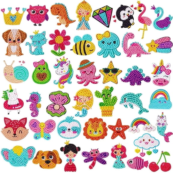 Diamond Art Kits for Kids Boys and Girls Ages 6-8-10-12 Easy to DIY Creative Diamond Art Sticker Craft by Numbers Kits for Kids and Adult Beginners