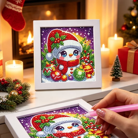Diamond Art Kits with Frame, 5D Diamond Art Painting Kit for Beginners, Holiday Gifts 7.09x7.09in