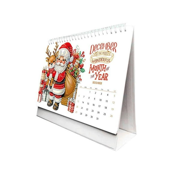 Diamond Art Painting Desk Calendar 2026,Creative Diamond Art 2026 Flip Tabletop Calendar with Stand Monthly Planner from Jan 2026 to Dec, 12-Month Home Office Desk Calendar