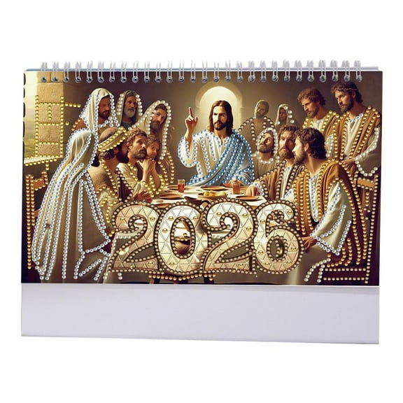 Diamond Art Painting Desk Calendar 2026,Creative Diamond Art 2026 Flip Tabletop Calendar with Stand Monthly Planner from Jan 2026 to Dec, 12-Month Home Office Desk Calendar