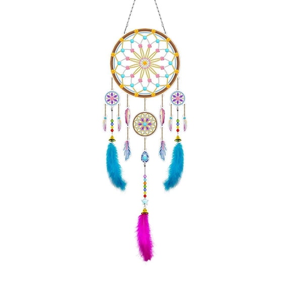 Diamond Art Painting Dream Catcher Kit for Adults, DIY Christmas Theme Boho Suncatcher 5D Dreamcatcher Diamond Art Kit for Home Window Door Decor Gift