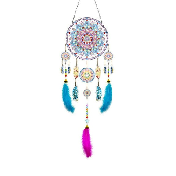 Diamond Art Painting Dream Catcher Kit for Adults, DIY Christmas Theme Boho Suncatcher 5D Dreamcatcher Diamond Art Kit for Home Window Door Decor Gift