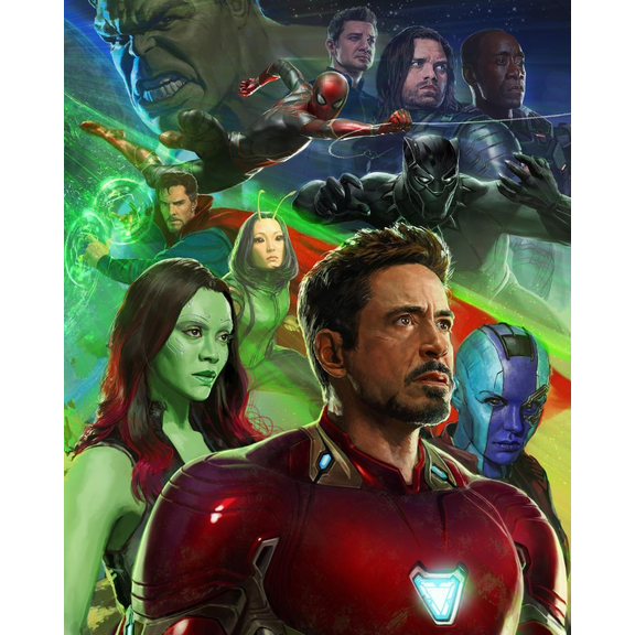 Diamond Art Painting Kit 5D Full Diamond,Avengers Endgame DIY Diamond Art Kit for Adults, Gemstone Art Painting, Beginners Craft Wall Decoration 12x16inch