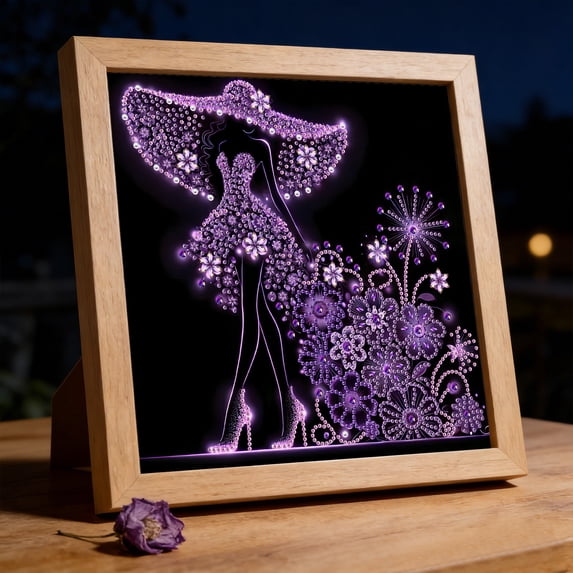 Brysta Rhinestone Diamond Art Painting Kit Gown Lady for Adults & Beginners, DIY Partial ...