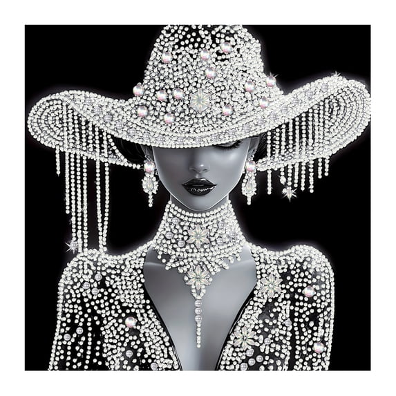 Brysta Rhinestone Diamond Art Painting Kit Gown Lady for Adults & Beginners, DIY Partial ...