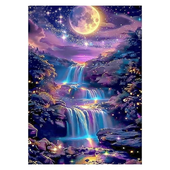 Diamond Art Painting Kit Night Sky Theme 30x15.7 in Canvas With Acrylic Diamonds For Home Decor