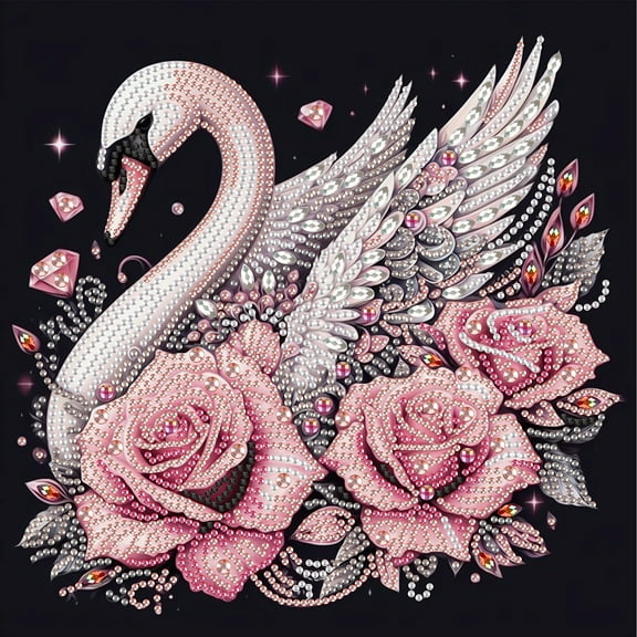 Diamond Art Painting Kit, Swan 5D DIY Localized Special Shape Diamond Art Painting Mosaic Crafts for Beginners and Adults, Can be Gifted to Friends, Great for Decorating Home and Office Walls.