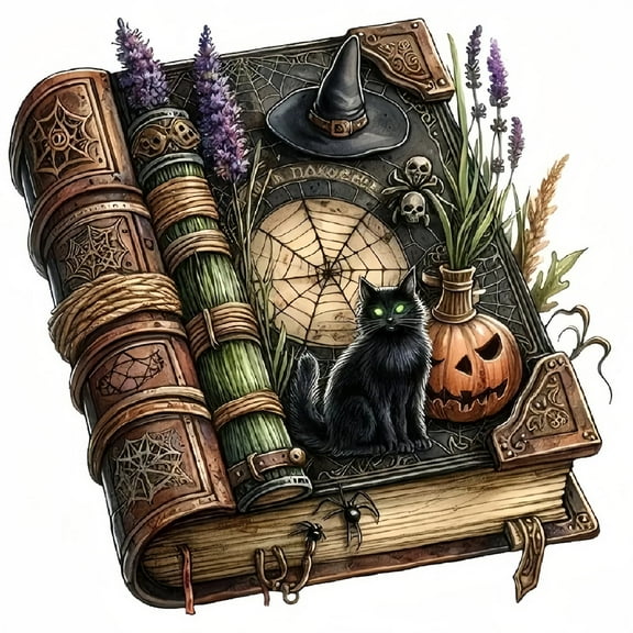 Diamond Art Painting Kits for Adults,Halloween Magic Book 5D Diamond Painting Dots Art Kits for Adults Beginner, DIY Full Round Gem Crystal Art Paint by Diamond, Home Wall Decor 14x 14 in