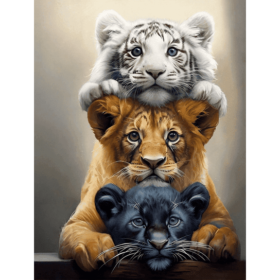 Diamond Art Painting Kits for Adults,Animals 5D Diamond Dots Kits for Beginner, DIY Full Round Gem Crystal Art Paint by Diamond, Home Wall Decor 11.8x 15.8 in