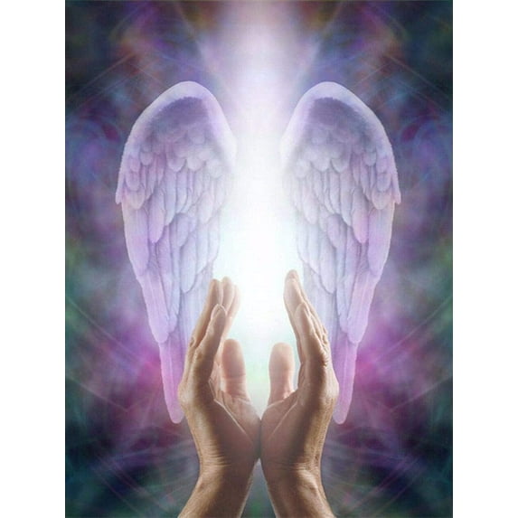 Diamond Art Painting Kits Guardian Angel Wings, Diamond Bead by Number Kits 5D Full Drill Diamond Art Kits Canvas Gift for Adult,Home Decoration