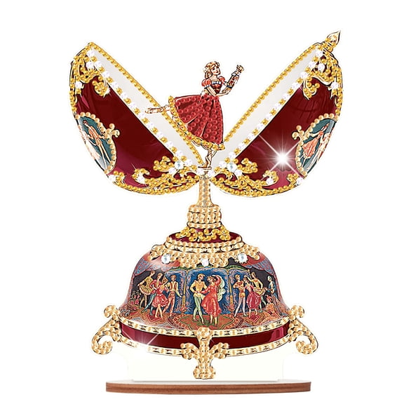 Diamond Art Painting Ornament, Red Trophy Dancer Tabletop Decoration Special Shape Diamond Art for Home Decor Ornaments and Gifts