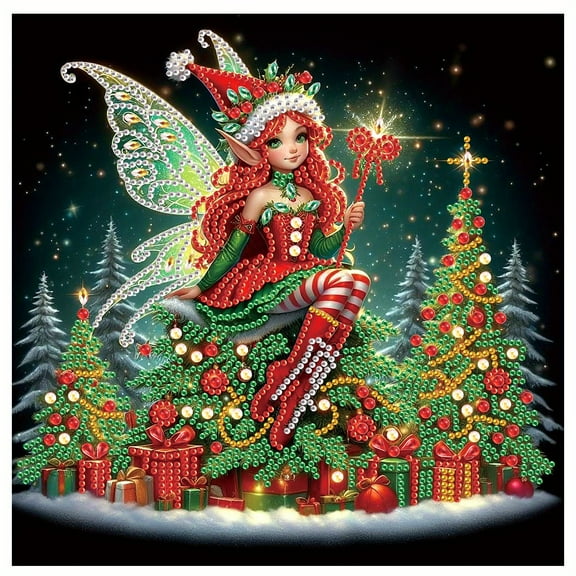 Diamond Art Painting Set, Christmas Pretty Angel DIY 5D Diamond Art Adult Set Mosaic Crafts, great for home, office wall decorations, can be gifted to friends family
