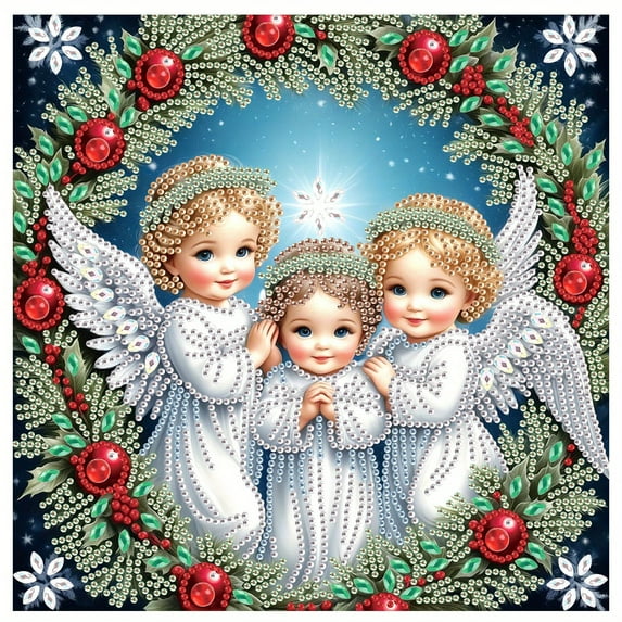 Diamond Art Painting Set, White Angel DIY 5D Diamond Art Adult Set Mosaic Crafts, perfect for home, office wall decorations, can be given to friends and families