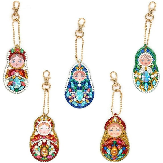 Diamond Art PaintingKits Keychain Crystal Picture Rhinestone Cross Stitch Arts Craft DIY Home Wall Decor Diamond Art PaintingKit Doll DIY
