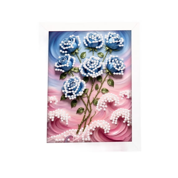 Diamond Art Pearl Painting Kit, DIY Pearl Art, Flowers Pearl Diamond Painting Kits, Handmade Picture Craft for Home Wall Decor 5.1x6.7 Inch
