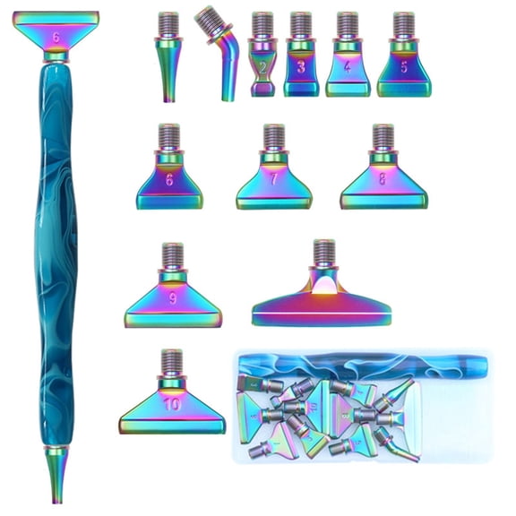 Diamond Art Pen Tools Set, 12pcs Metal Screw Thread Tips, DIY Craft Accessories for Diamond Painting,Art Tools Set
