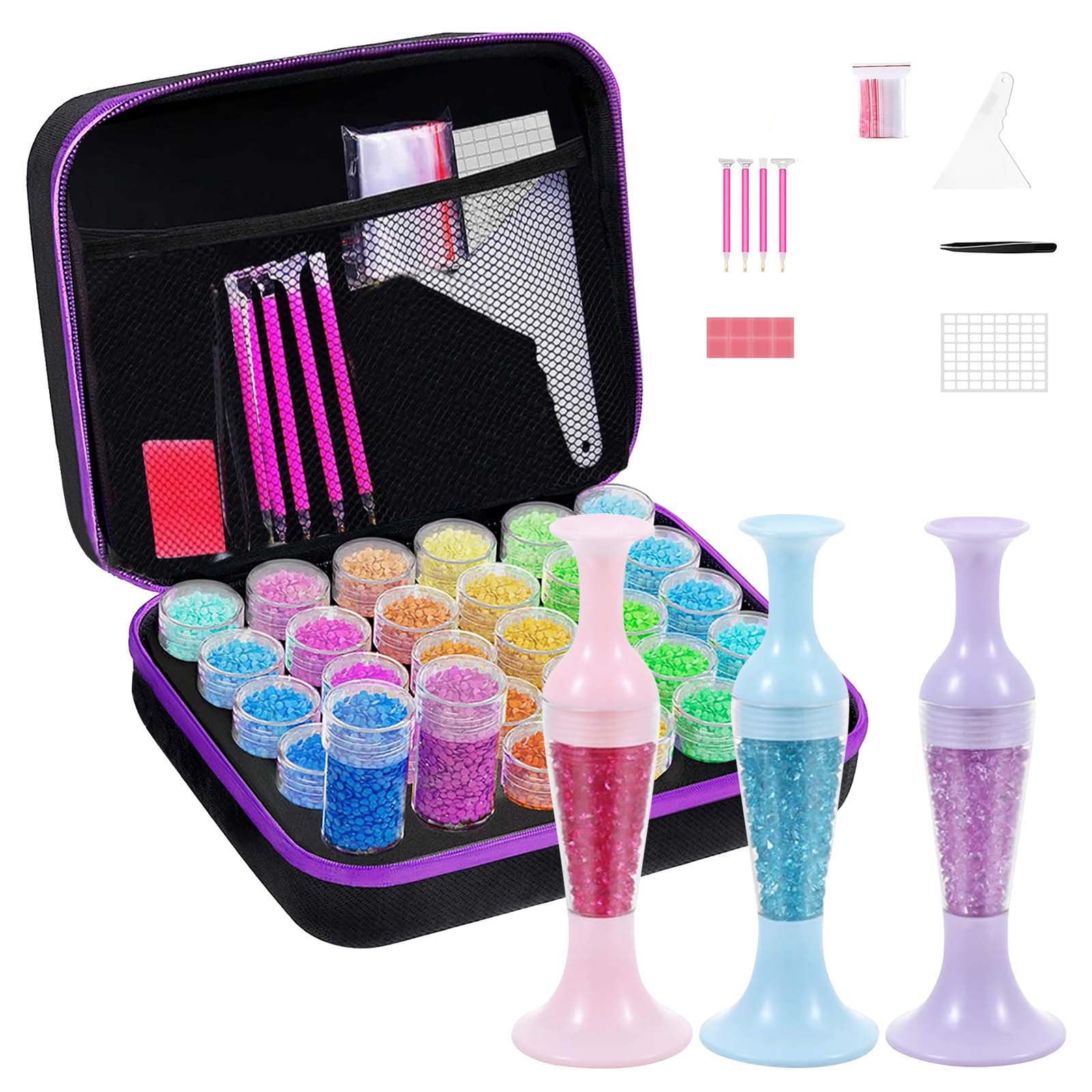 Diamond Art Pens,Diamond Art Painting Pen, Diamond Art Painting Kits, Diamond Art Accessories Pens,Diy Diamonds Painting Tools 60 Compartments Bottle 120 Bottles Of Portable Storage Bag