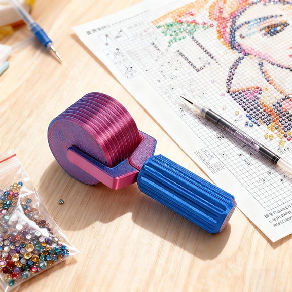 Diamond Art Roller Diamond Painting Tools Essential DIY Craft Tool for Rhinestone Embroidery Easy-Grip Hand Roller Detachable Diamond Painting Tools and Accessories (Metallic Red)