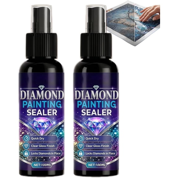 Diamond Art Sealer, 2026 Upgraded 100ml Diamond Painting Sealer Spray, Quick Dry Diamond Art Sealer with Clear Finish, Craft for Paintings Puzzles DIY Projects Portable Bottle
