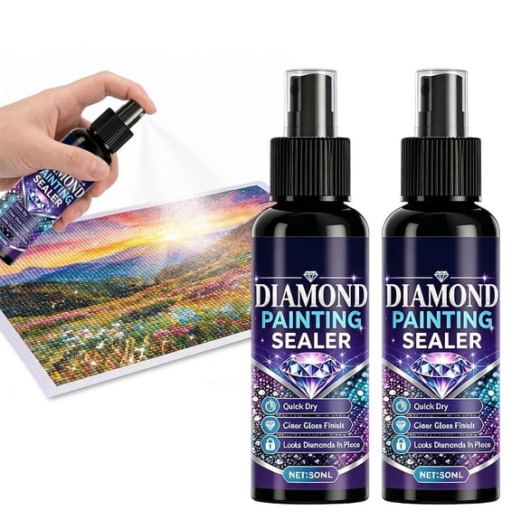 Diamond Art Sealer, 2027 New Diamond Painting Sealer Spray, Quick Dry Gloss Finish Sealant for Diamond Art, Clear Protective Coating to Secure Drills