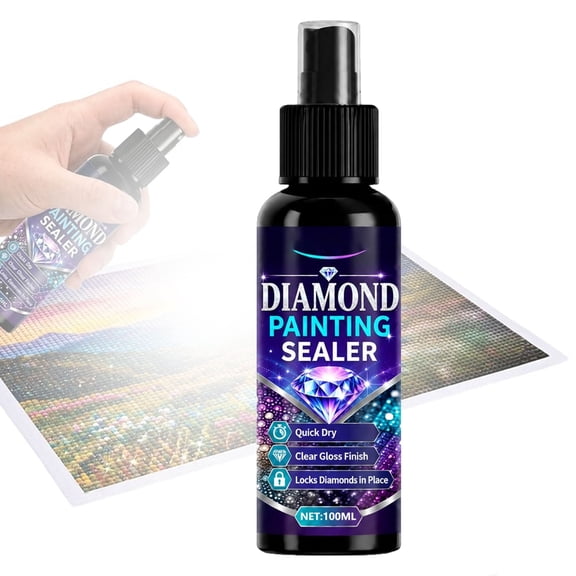 Diamond Art Sealer Spray, Quick Dry Gloss Finish Sealant for Diamond Art, Clear Protective Coating Spray to Secure Diamond Drills