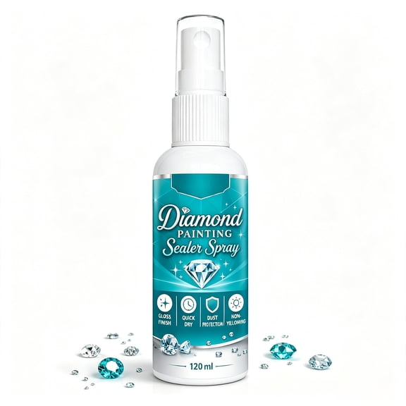 Diamond Art Sealer Spray, Quick-Dry Gloss Finish for Permanent Hold, 60ml and 120ml Sizes for DIY Craft Protection and Shine