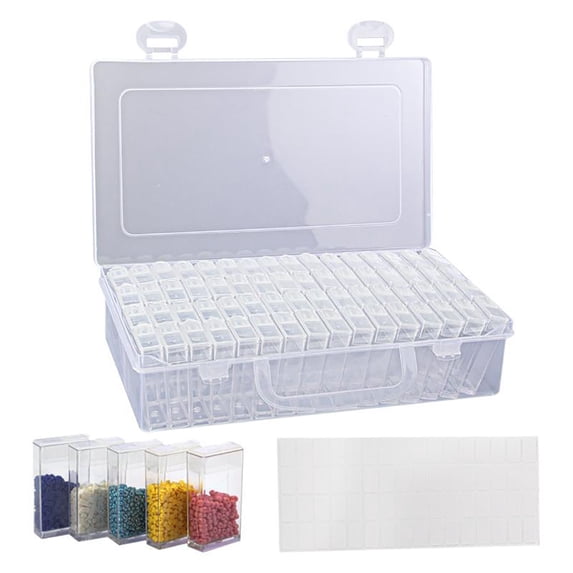 Diamond Art Storage, Transparent Grid Storage Box, Plastic Jewelry Organizer with Secure Lids, Multi-Functional Craft Storage Container, Portable Storage Organizer DIY Display Box 1Pcs
